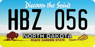 ND license plate HBZ056