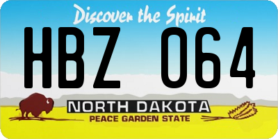 ND license plate HBZ064