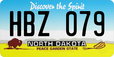 ND license plate HBZ079