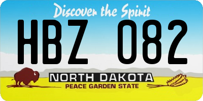 ND license plate HBZ082