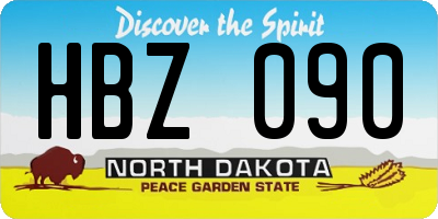 ND license plate HBZ090