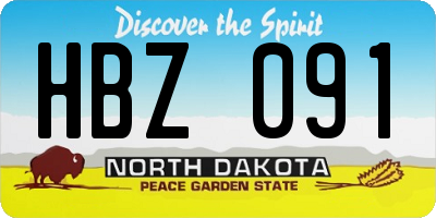 ND license plate HBZ091