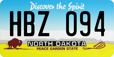 ND license plate HBZ094