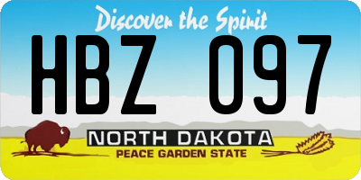 ND license plate HBZ097