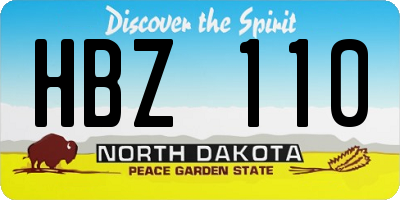 ND license plate HBZ110