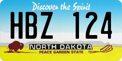 ND license plate HBZ124