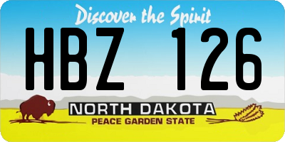 ND license plate HBZ126