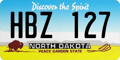 ND license plate HBZ127
