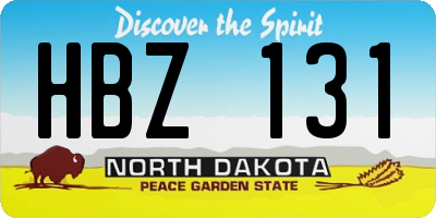ND license plate HBZ131