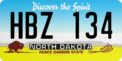 ND license plate HBZ134