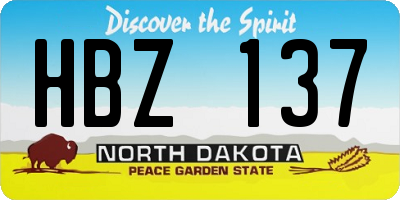 ND license plate HBZ137