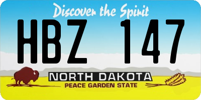 ND license plate HBZ147