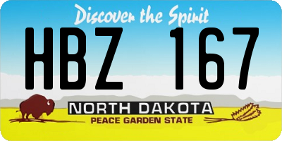 ND license plate HBZ167