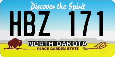 ND license plate HBZ171