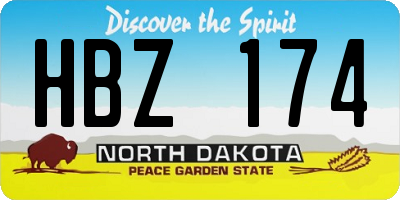 ND license plate HBZ174