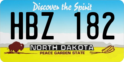 ND license plate HBZ182