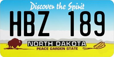 ND license plate HBZ189