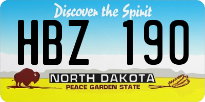 ND license plate HBZ190