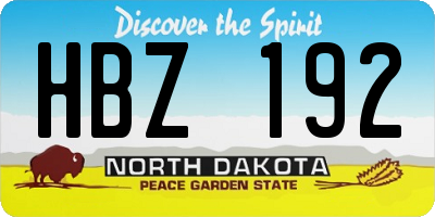 ND license plate HBZ192