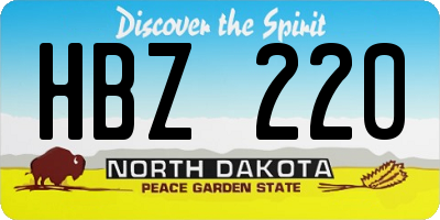 ND license plate HBZ220