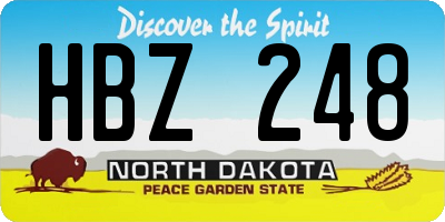 ND license plate HBZ248