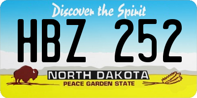 ND license plate HBZ252