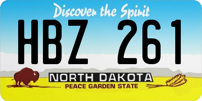ND license plate HBZ261