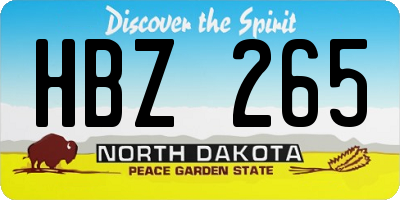 ND license plate HBZ265