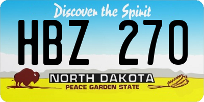 ND license plate HBZ270