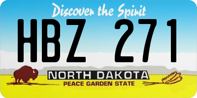 ND license plate HBZ271