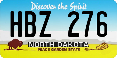 ND license plate HBZ276