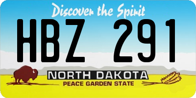 ND license plate HBZ291