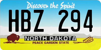 ND license plate HBZ294