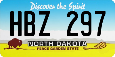 ND license plate HBZ297