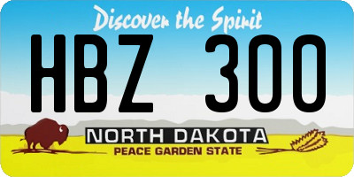 ND license plate HBZ300