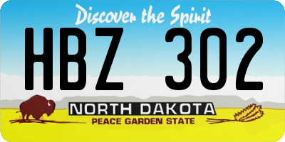 ND license plate HBZ302