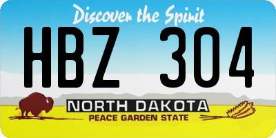 ND license plate HBZ304