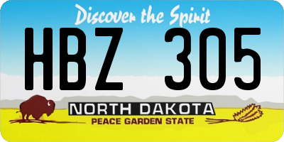 ND license plate HBZ305