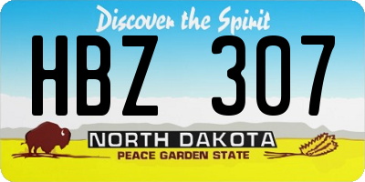 ND license plate HBZ307