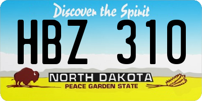 ND license plate HBZ310