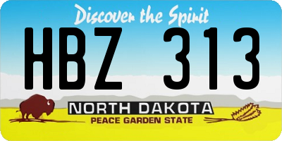 ND license plate HBZ313
