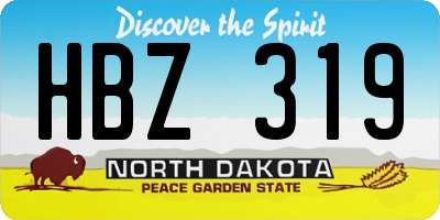 ND license plate HBZ319