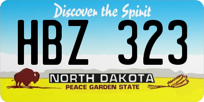 ND license plate HBZ323