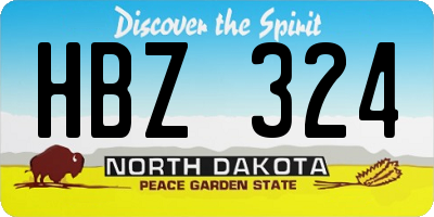 ND license plate HBZ324