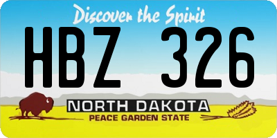 ND license plate HBZ326