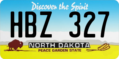 ND license plate HBZ327