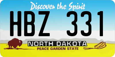 ND license plate HBZ331