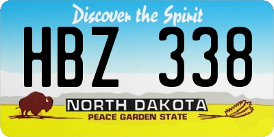 ND license plate HBZ338