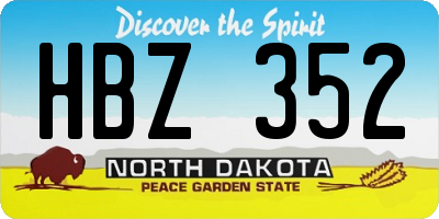 ND license plate HBZ352