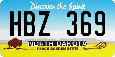 ND license plate HBZ369